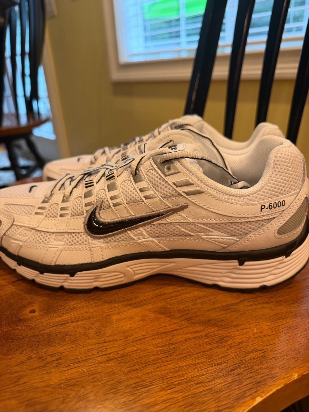 Nike P-6000 Men's White with Black Accents Sneakers